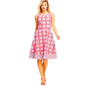 Talbots Fit and Flare Geo Print Dress Sleeveless Size 12 NWT